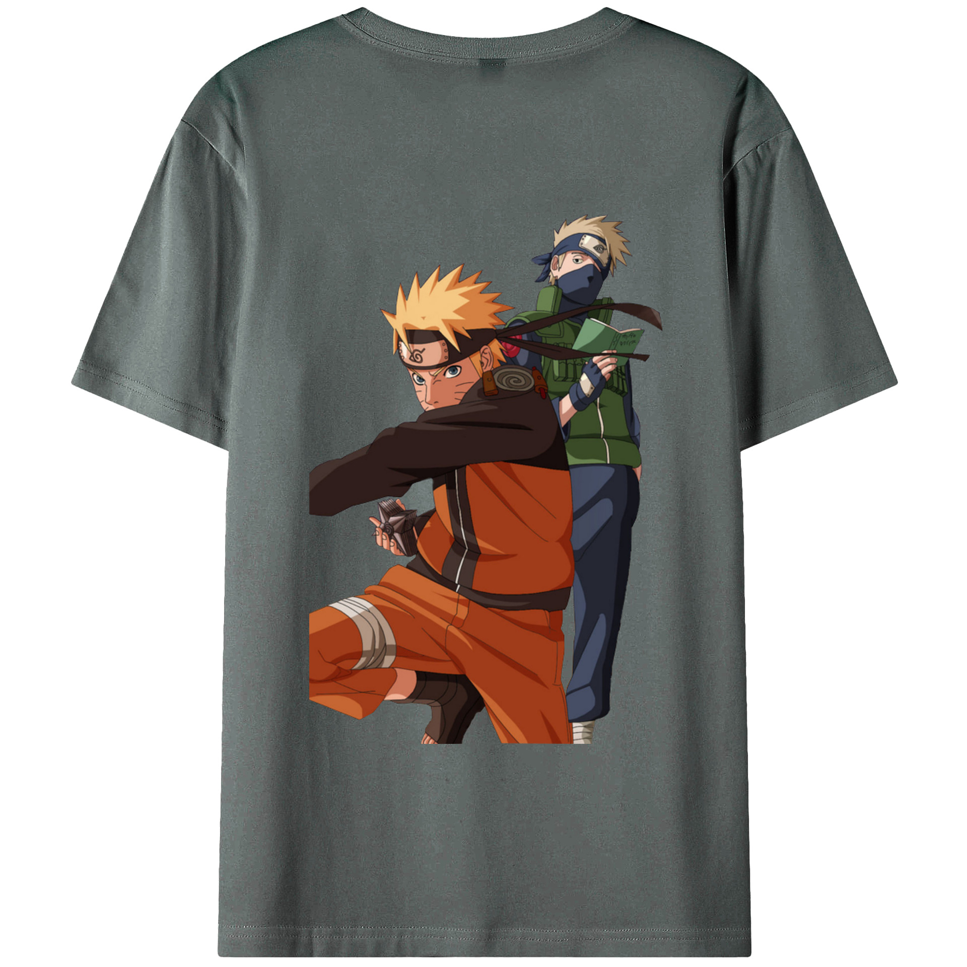 （画像用） NARUTO -ナルト- うずまき ナルト Uzumaki Naruto 綿100％ メンズ半袖Tシャツ（バックプリント） 通気性